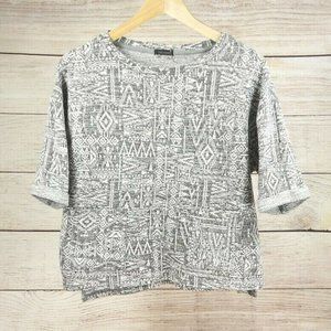 Forever 21 Women Short Sleeve Loose Shirt Tunic Blouse Top with Pockets Gray